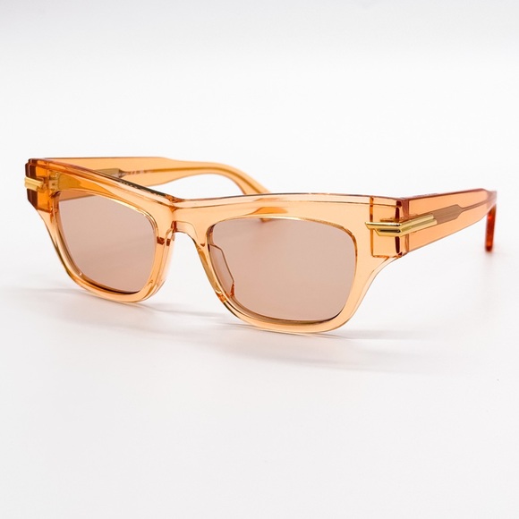 NEW BOTTEGA VENETA BV1122S 007 ORANGE BEIGE SQUARE WOMEN SUNGLASSES main image 4